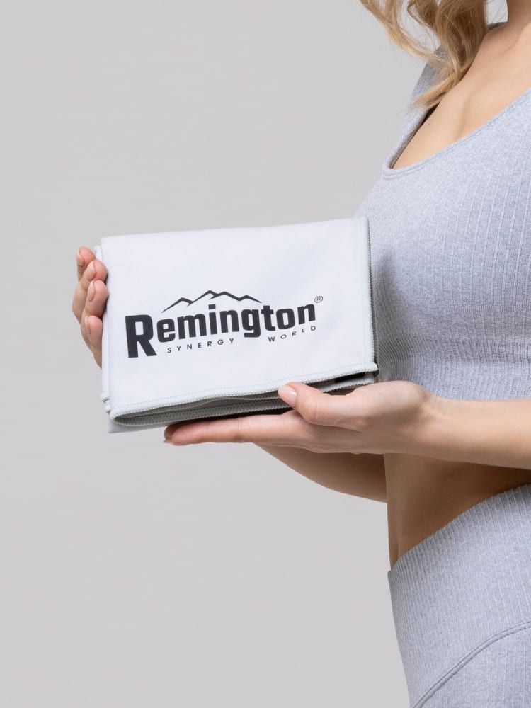 Полотенце Remington из микрофибры, 100*50 см, цвет серый, в сетчатом мешке