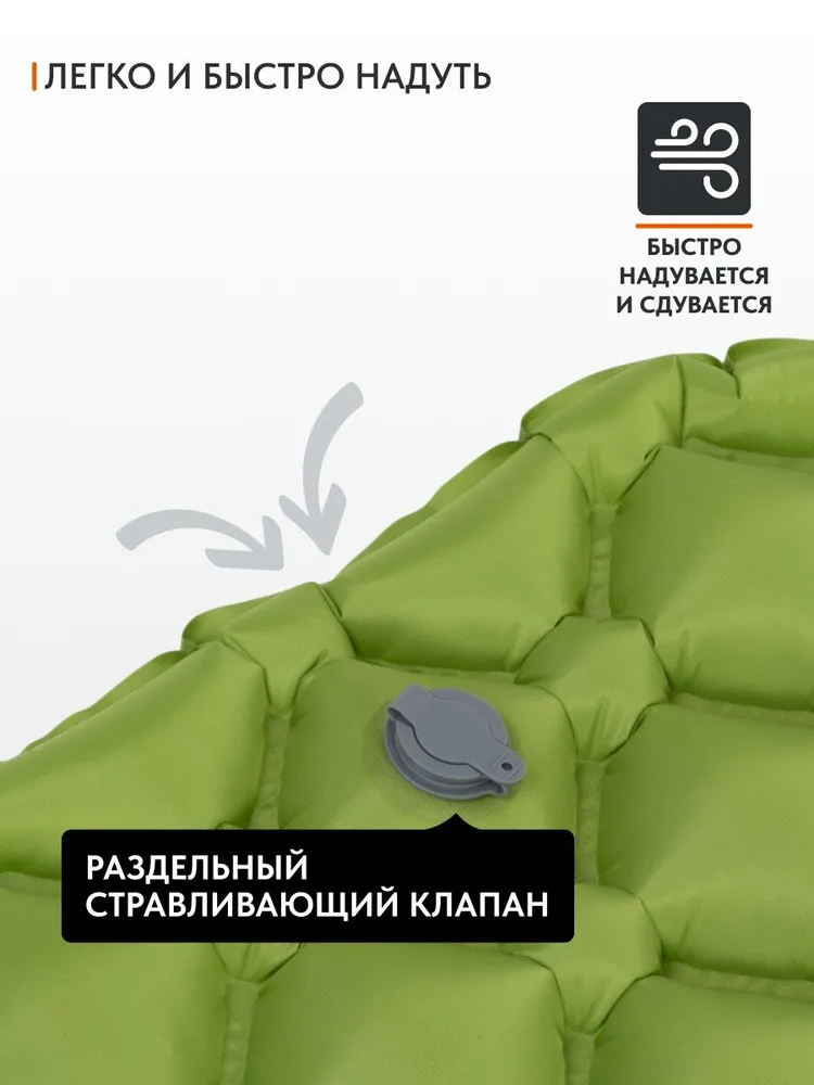 Надувной ультралегкий коврик Remington 190x56x5,5 (зелёный)