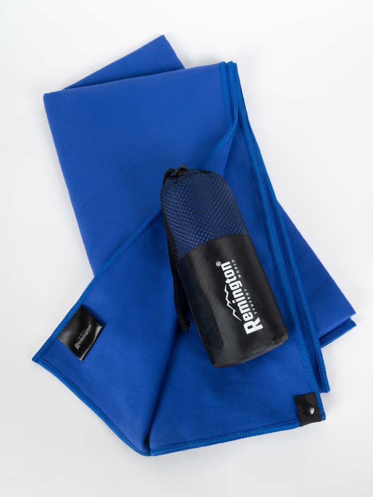 Полотенце Remington из микрофибры, 100*50 см, цвет синий, в сетчатом мешке