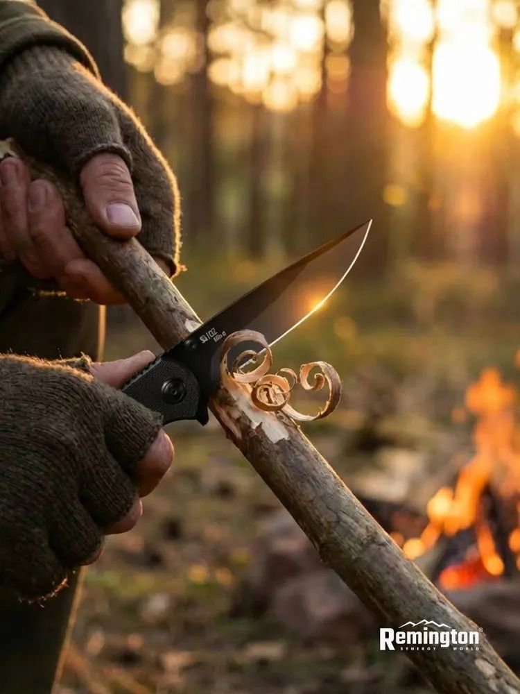 Нож складной туристический Remington Slice Black