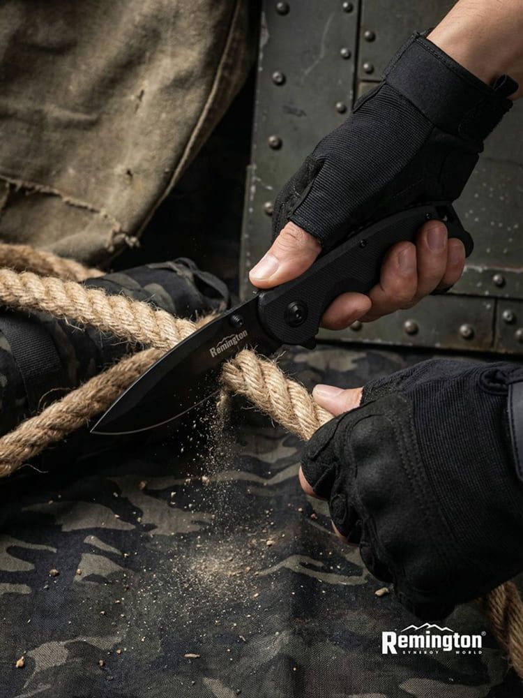 Нож складной туристический Remington Whisper Black