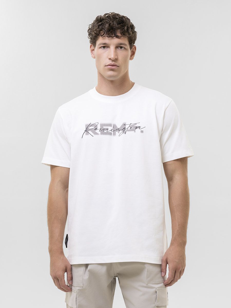Мужская летняя футболка Remington Casual REM White, белого цвета, базовая, плотная