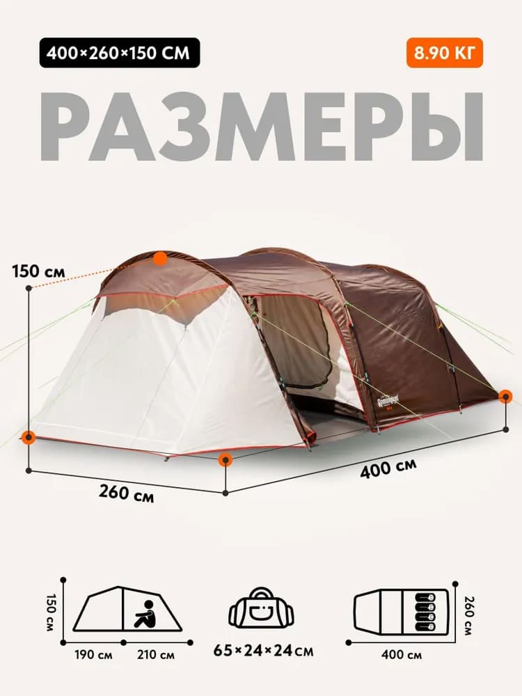 Палатка туристическая Remington Home, 4-х местная
