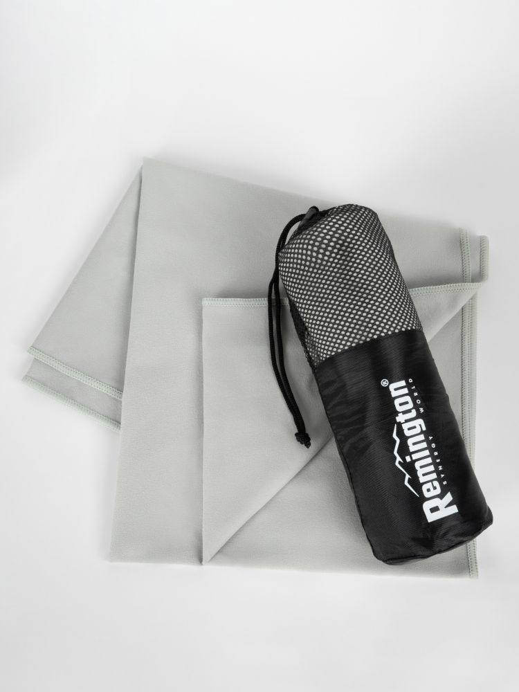 Полотенце Remington из микрофибры, 150*75 см, цвет серый, в сетчатом мешке
