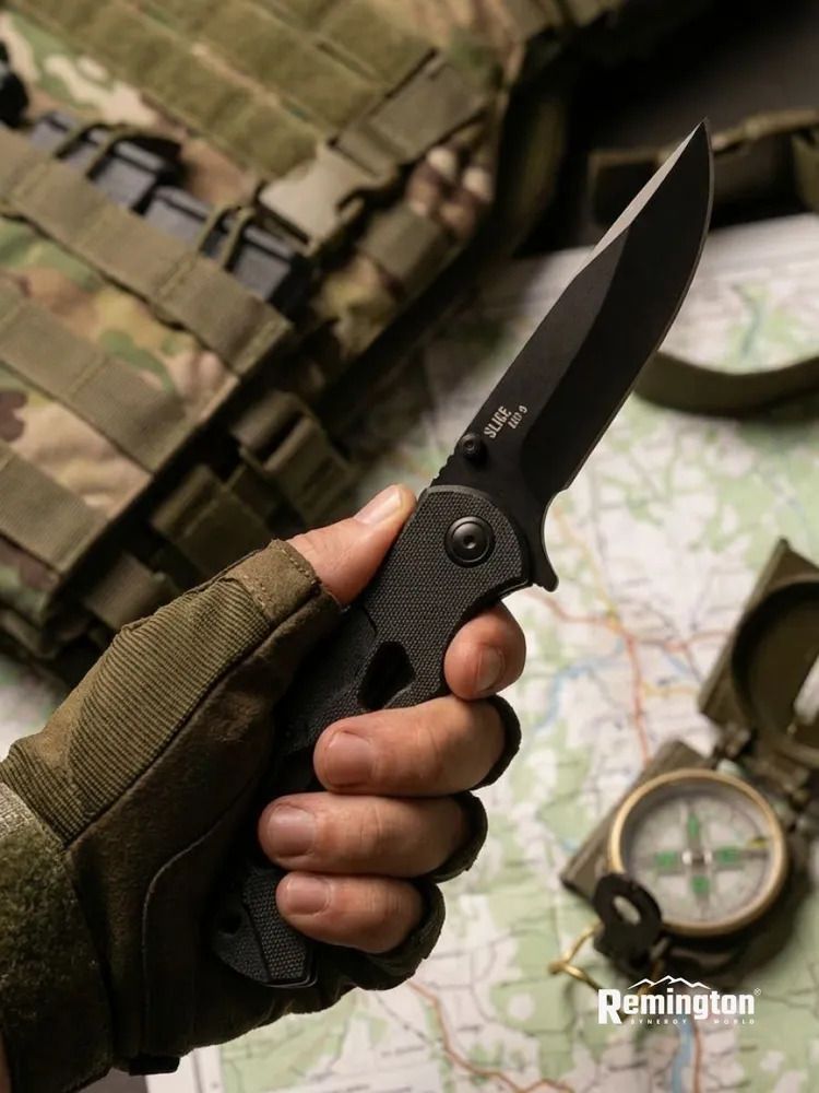 Нож складной туристический Remington Slice Black