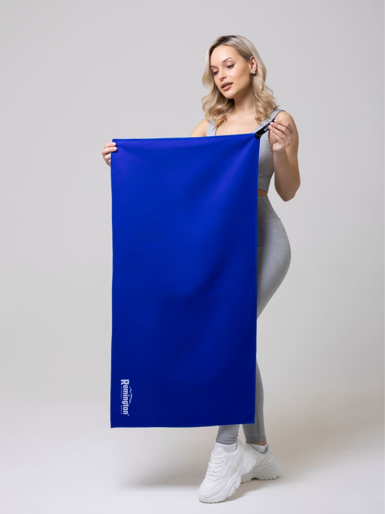 Полотенце Remington из микрофибры, 100*50 см, цвет синий, в резиновой коробке