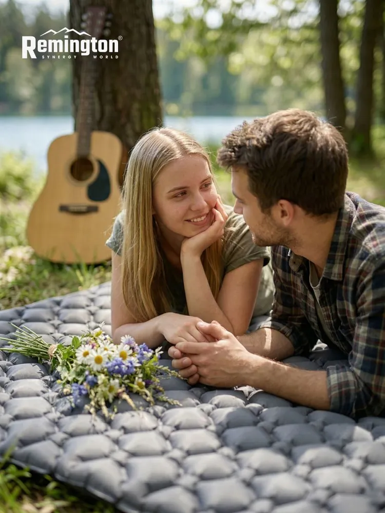 Надувной двуспальный ультралегкий коврик Remington 190x120x5,5 (серебристый)