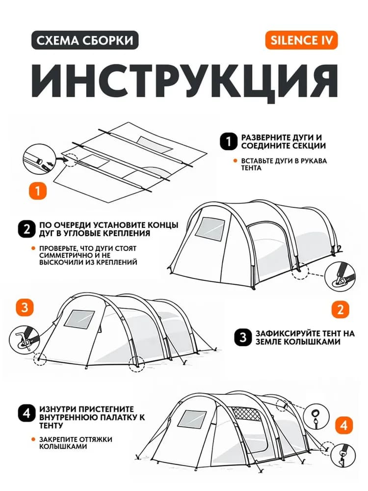 Палатка туристическая Remington Silence IV, 4-х местная