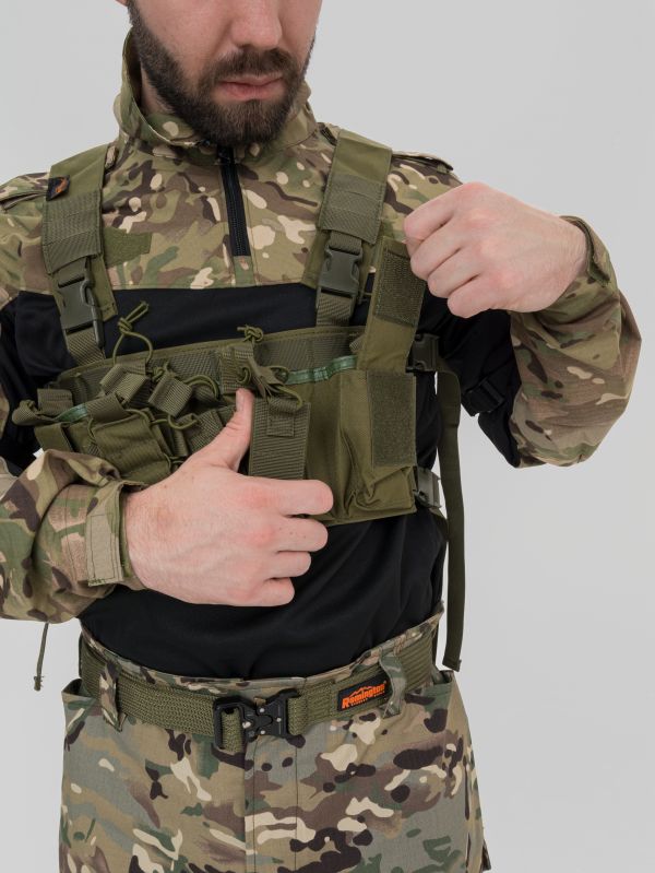 Разгрузка Remington нагрудная тактическая с подсумком Rifle Tactical Vest Army Green, фото, цена