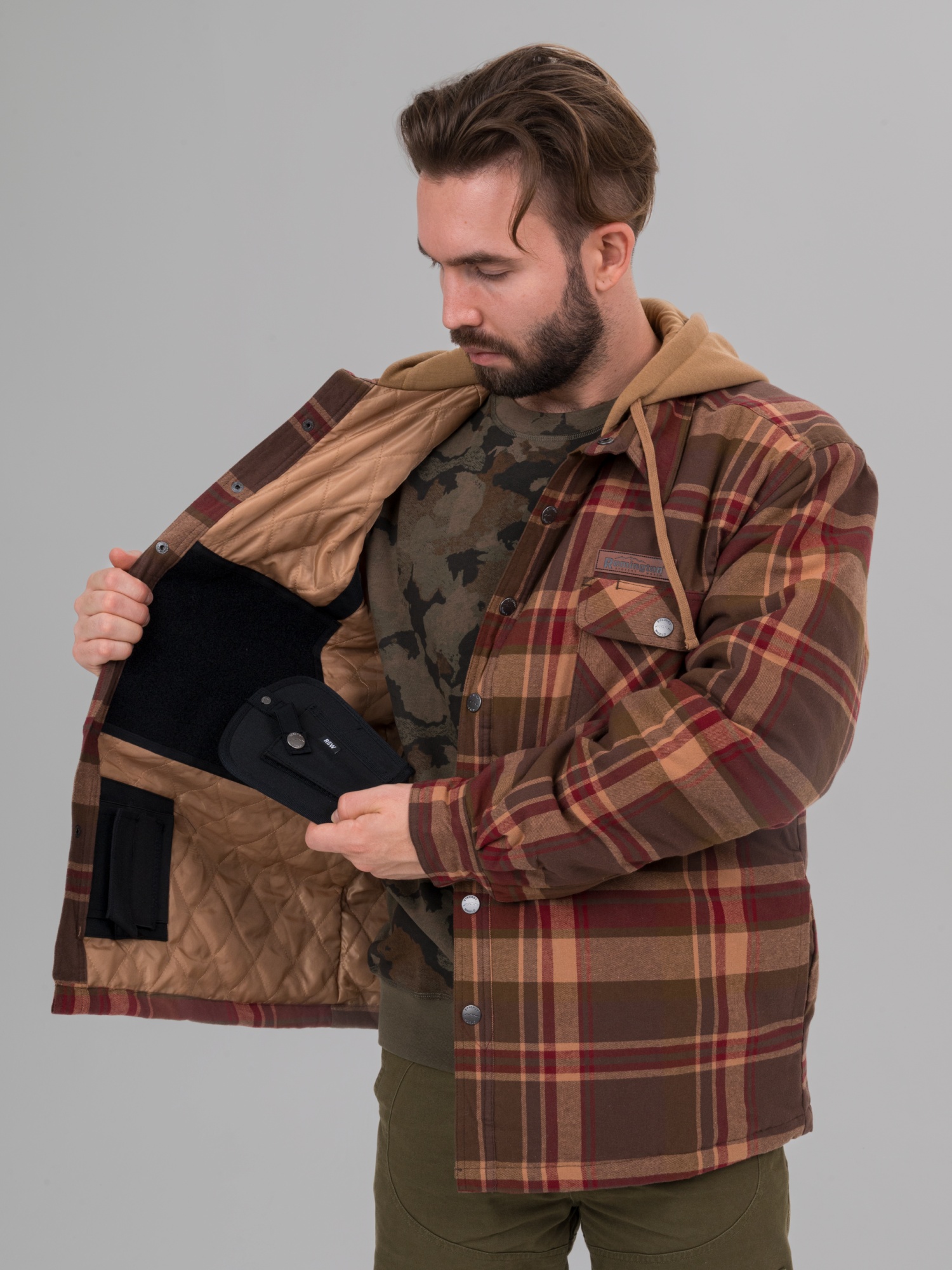 Куртка-рубашка Remington Gangster Walk Brown, фото, цена в интернет-магазине Remington SW Куртка-рубашка Remington Gangster Walk Brown, фото, цена